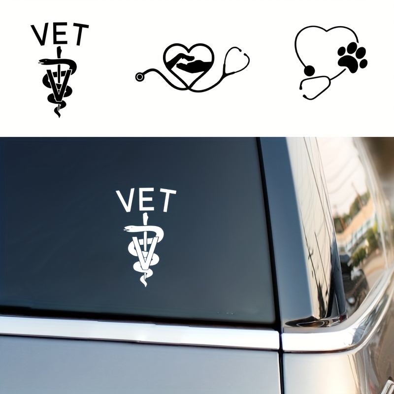 Medical Lab Logo - Veterinaire winkel vinyl muursticker stethoscoop hand