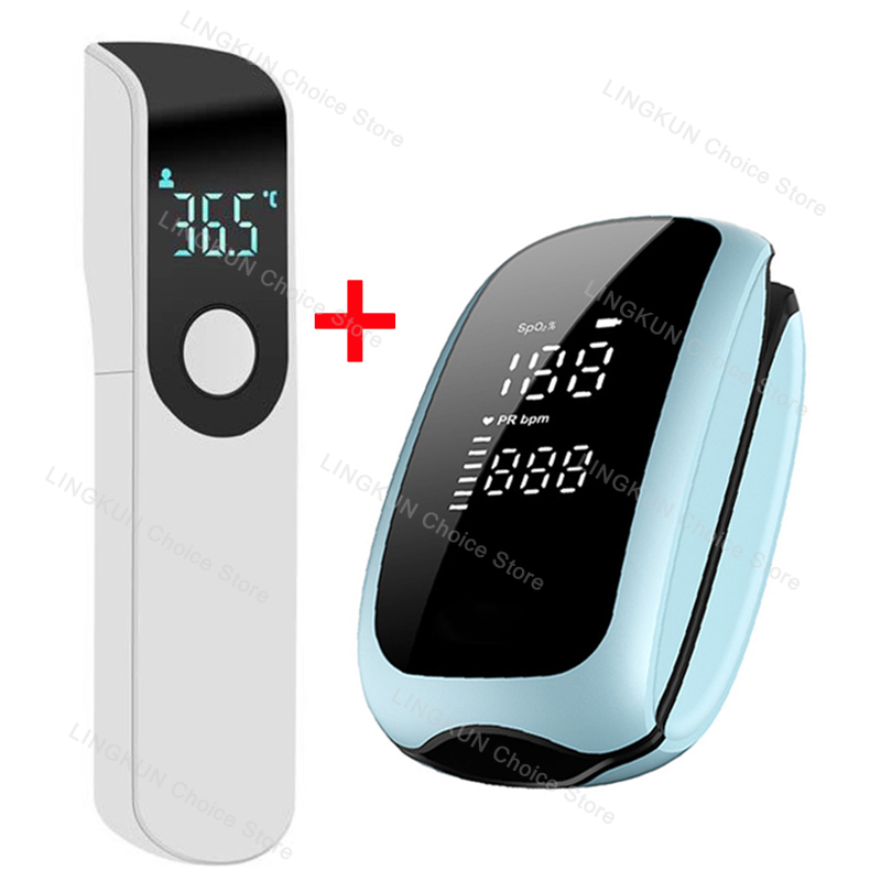 Pulse Oximeter - Oplaadbare oximeter Infraroodkoorthermometer Digitale LCD Contactloze