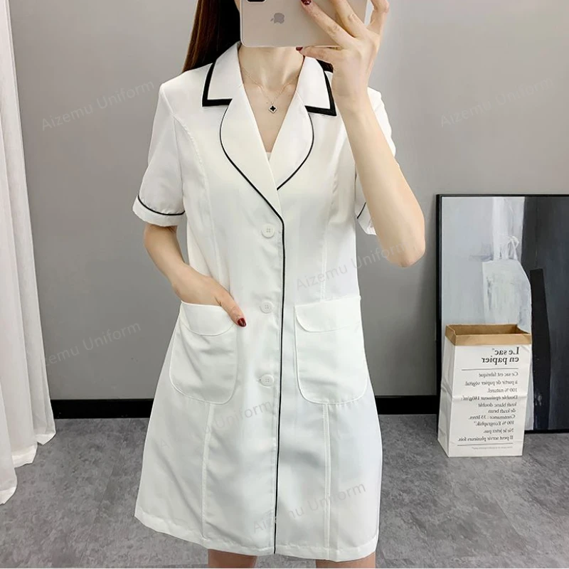 Medical Lab Logo - Vrouwen Korte Spa Uniformen logo Werkkleding