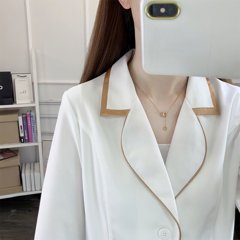 Witte Korte Beauty Uniform Jur - Medical Lab Logo recensie en prijs