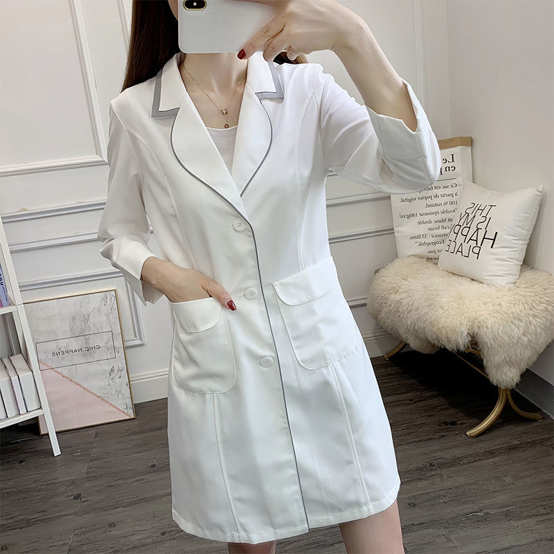 Witte Korte Beauty Uniform Jur - Medical Lab Logo recensie en prijs