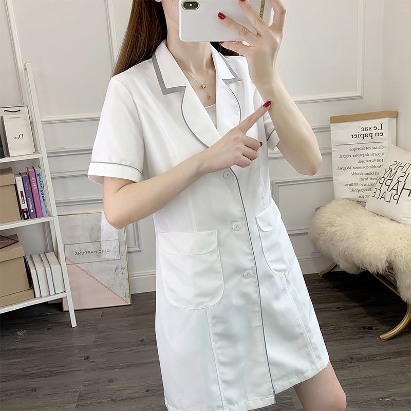 Witte Korte Beauty Uniform Jur - Medical Lab Logo recensie en prijs